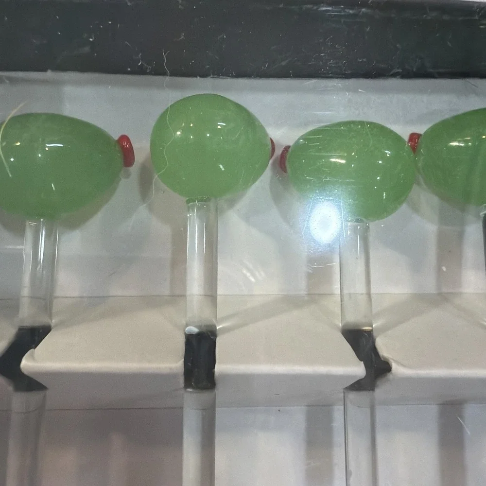 Boston Warehouse Cocktail Napkin and Glass Pick Set New in Box Green Olive 🫒 24
